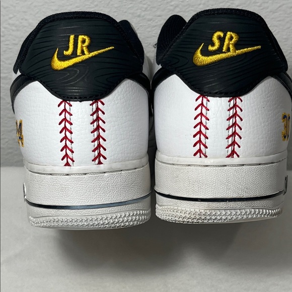 Nike Air Force 1 White and Black with Gold Accents - Picture 8 of 10